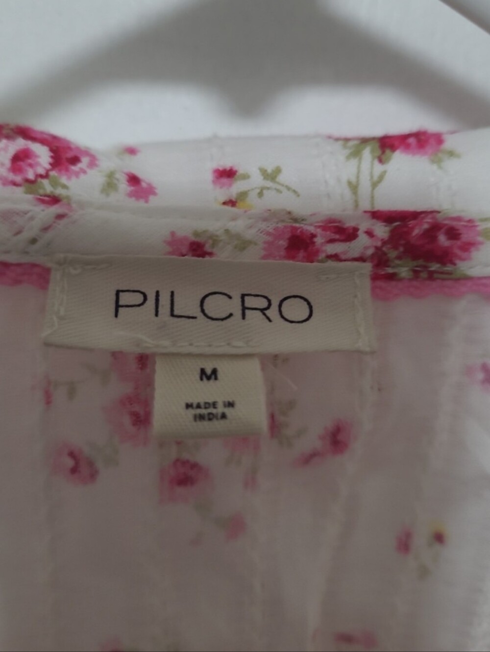 Anthropologie Pilcro White & pink Floral Button Front Top Blouse Medium - Picture 5 of 7